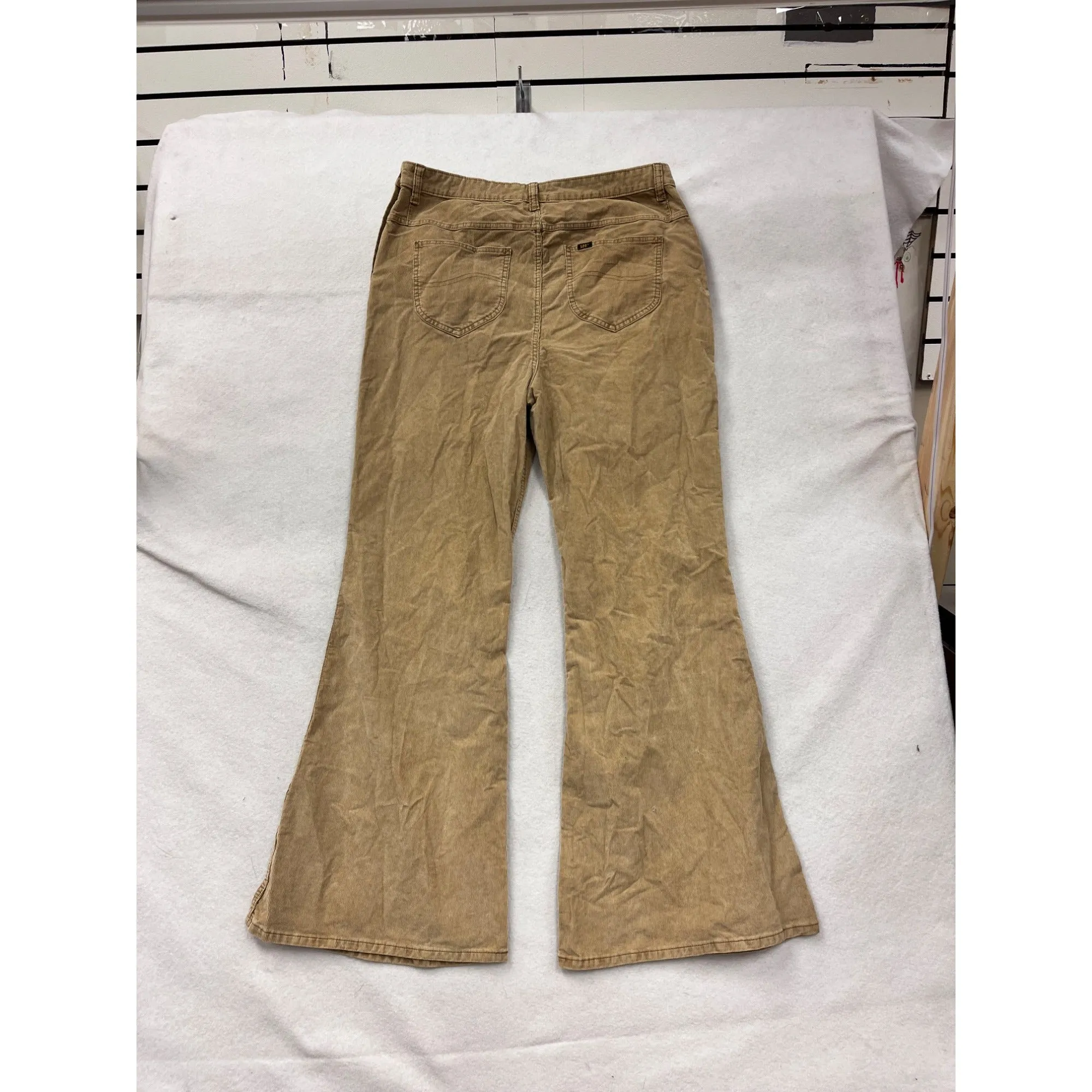 Lee High Rise Flare Corduroy Pants 34x34 Beige #8139