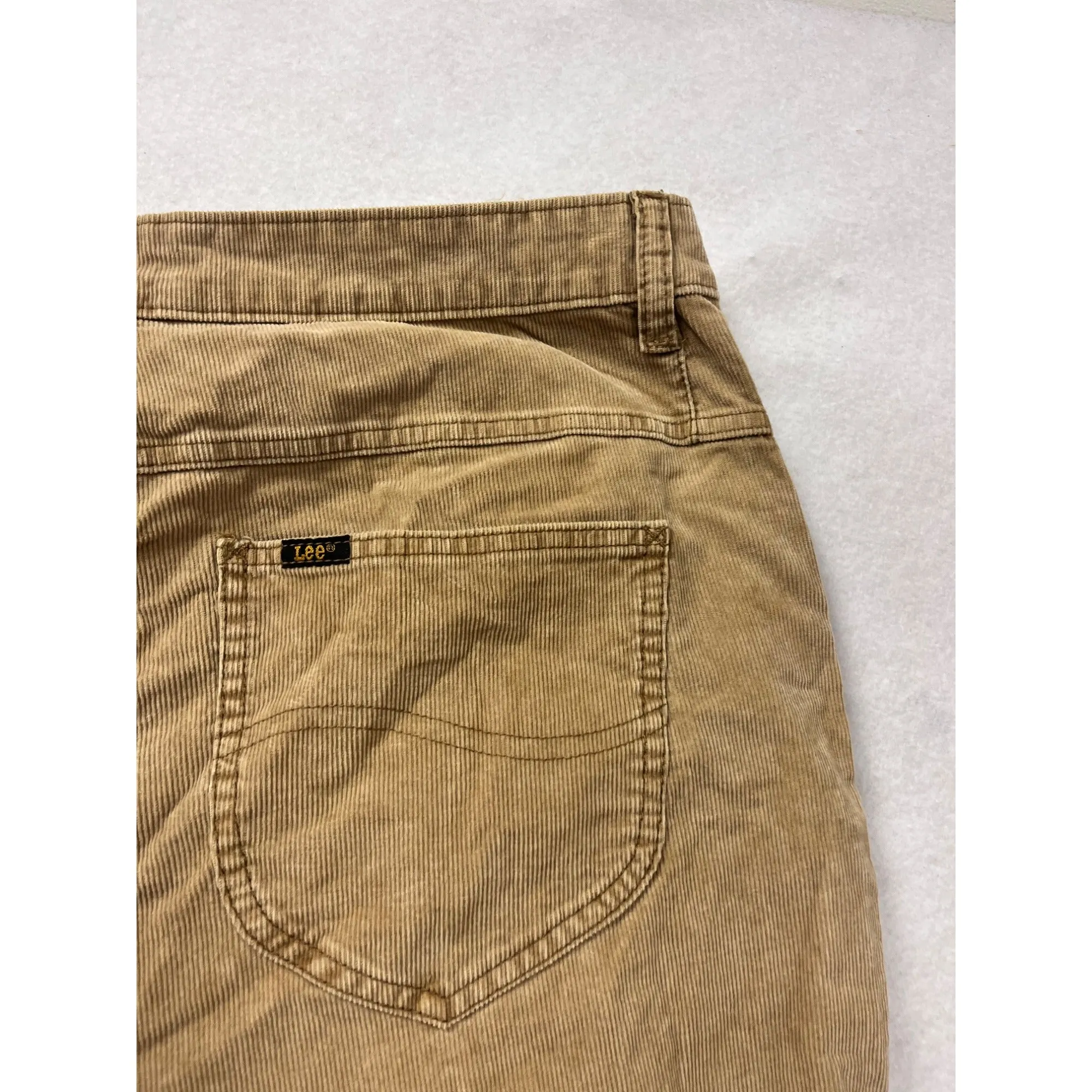 Lee High Rise Flare Corduroy Pants 34x34 Beige #8139