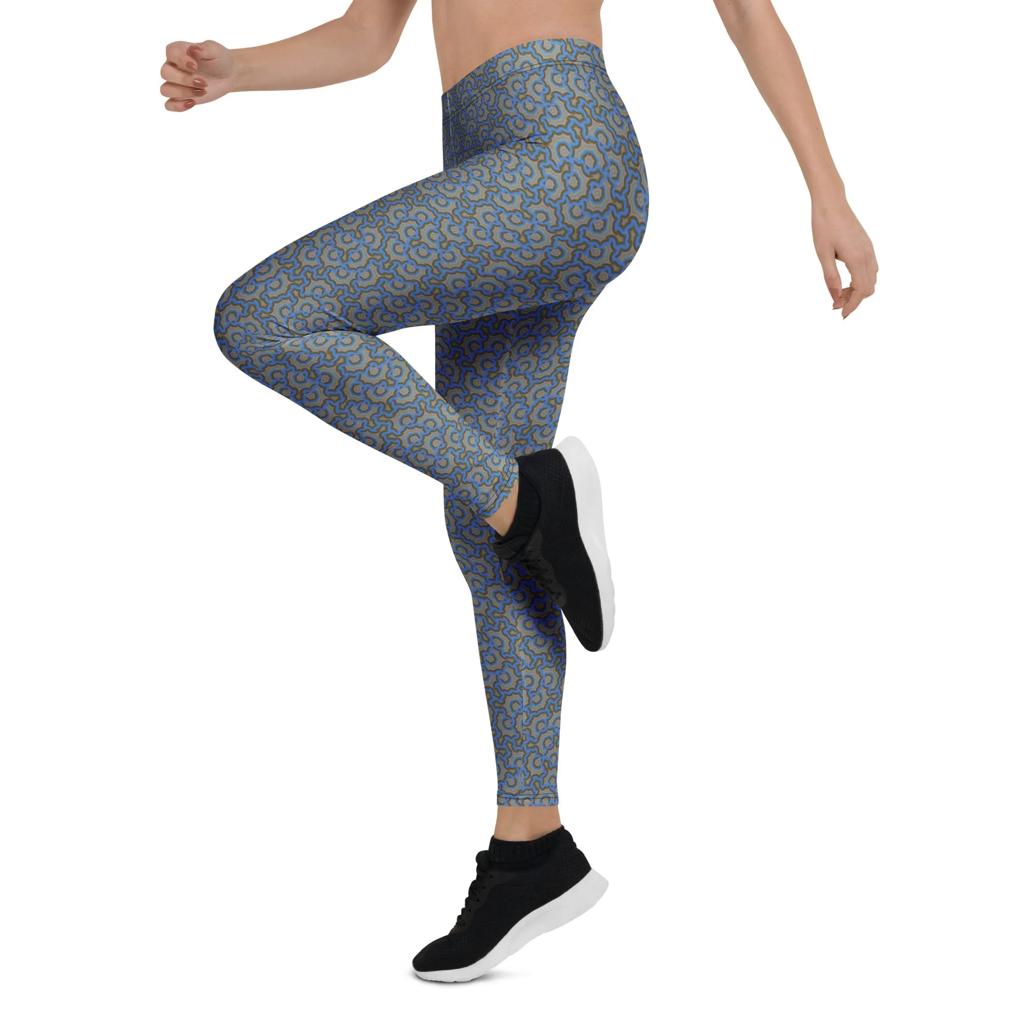 Leggings Geometric Pattern – Bouquet Blue Brown