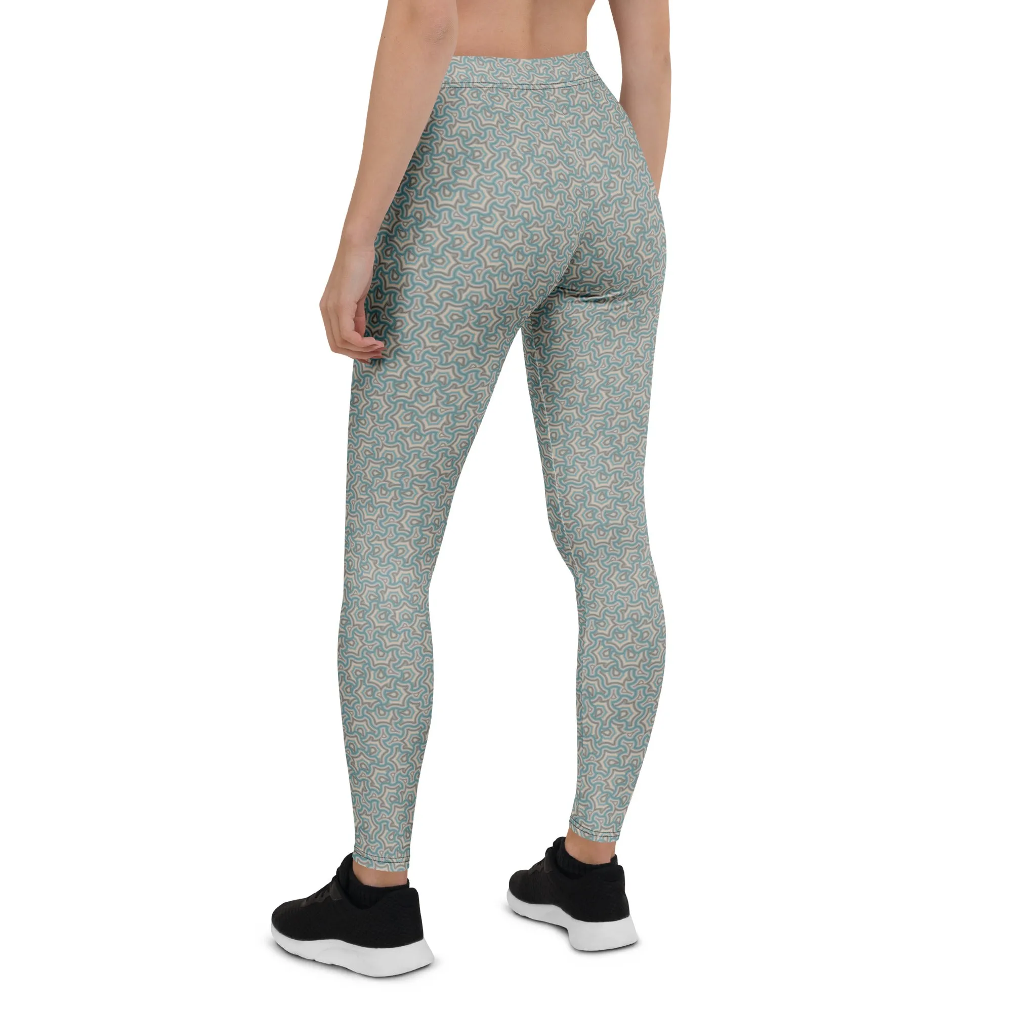 Leggings Geometric Pattern – Scales Turquize Cream