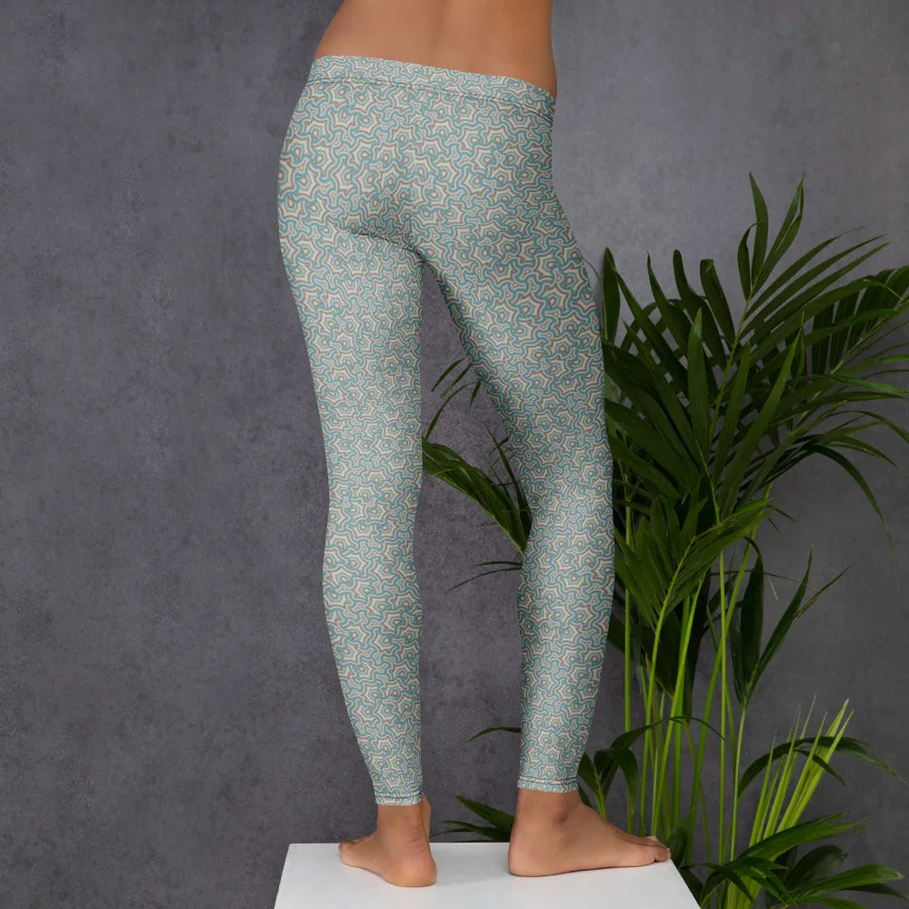 Leggings Geometric Pattern – Scales Turquize Cream