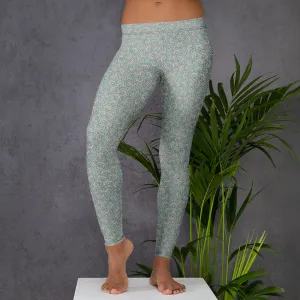 Leggings Geometric Pattern – Scales Turquize Cream