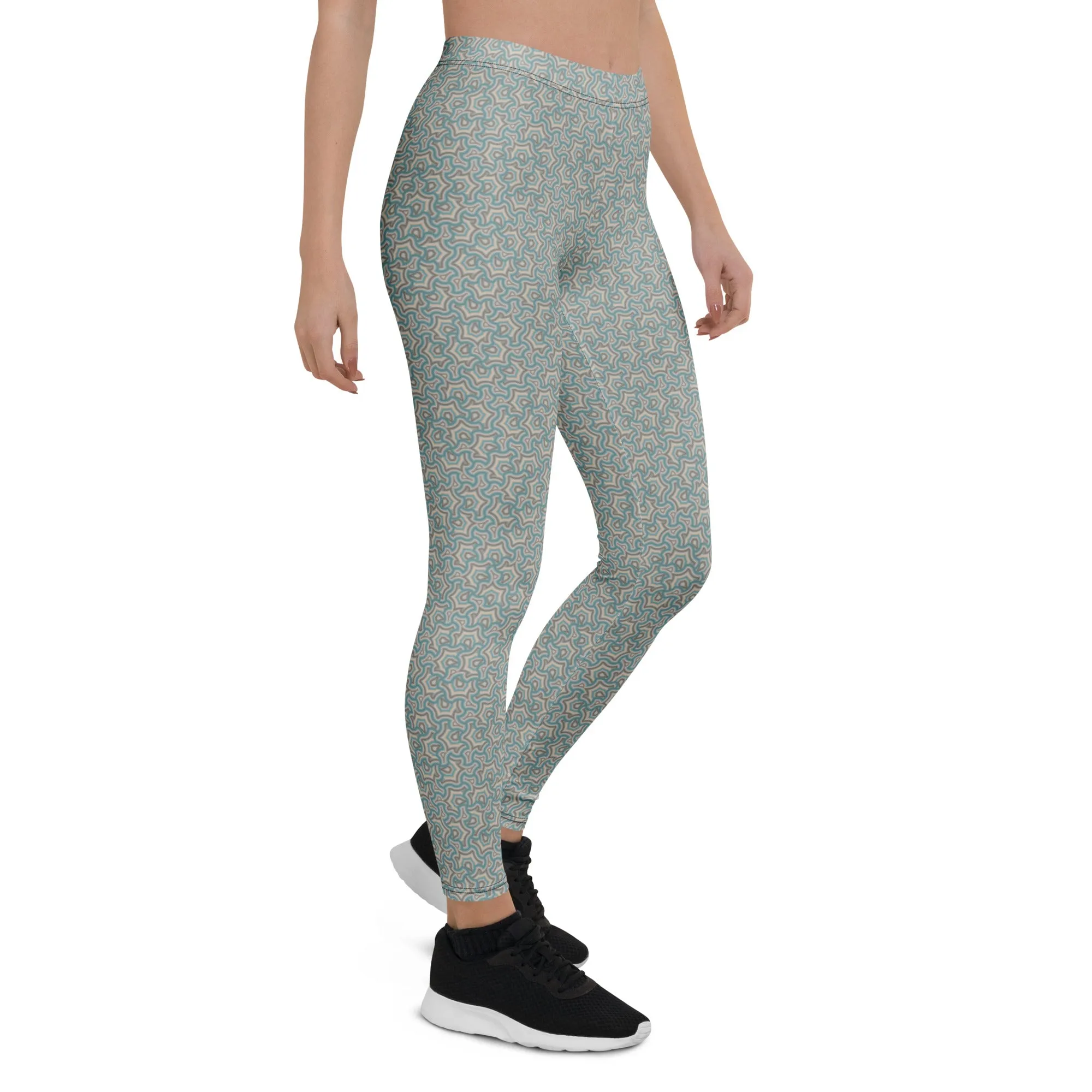Leggings Geometric Pattern – Scales Turquize Cream