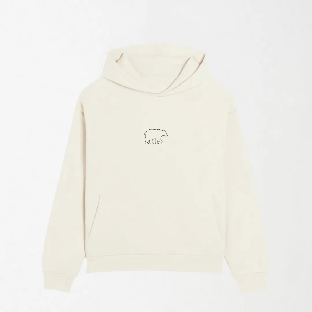 LEKSI Black Outlined Bear - Graphic Hoodie