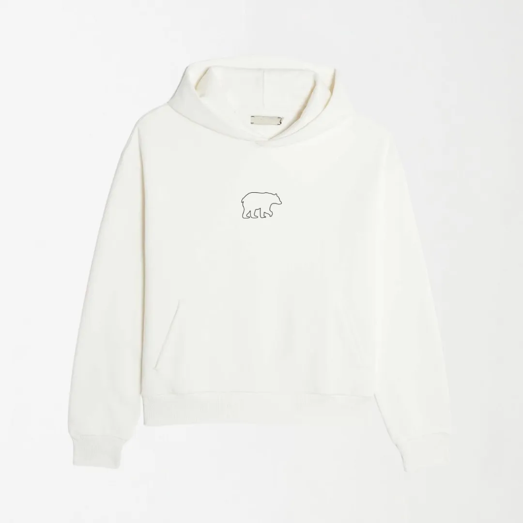 LEKSI Black Outlined Bear - Graphic Hoodie