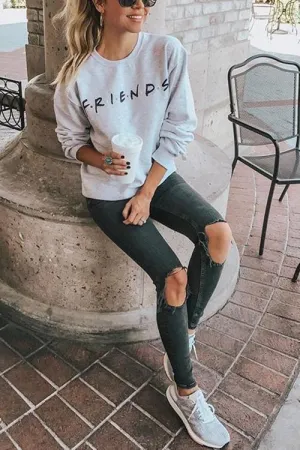Letter Print Long Sleeve Hoodie