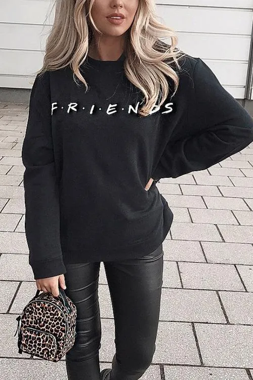 Letter Print Long Sleeve Hoodie