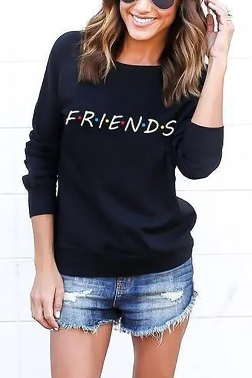 Letter Print Long Sleeve Hoodie