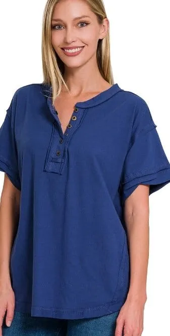 Light Navy short sleeve top