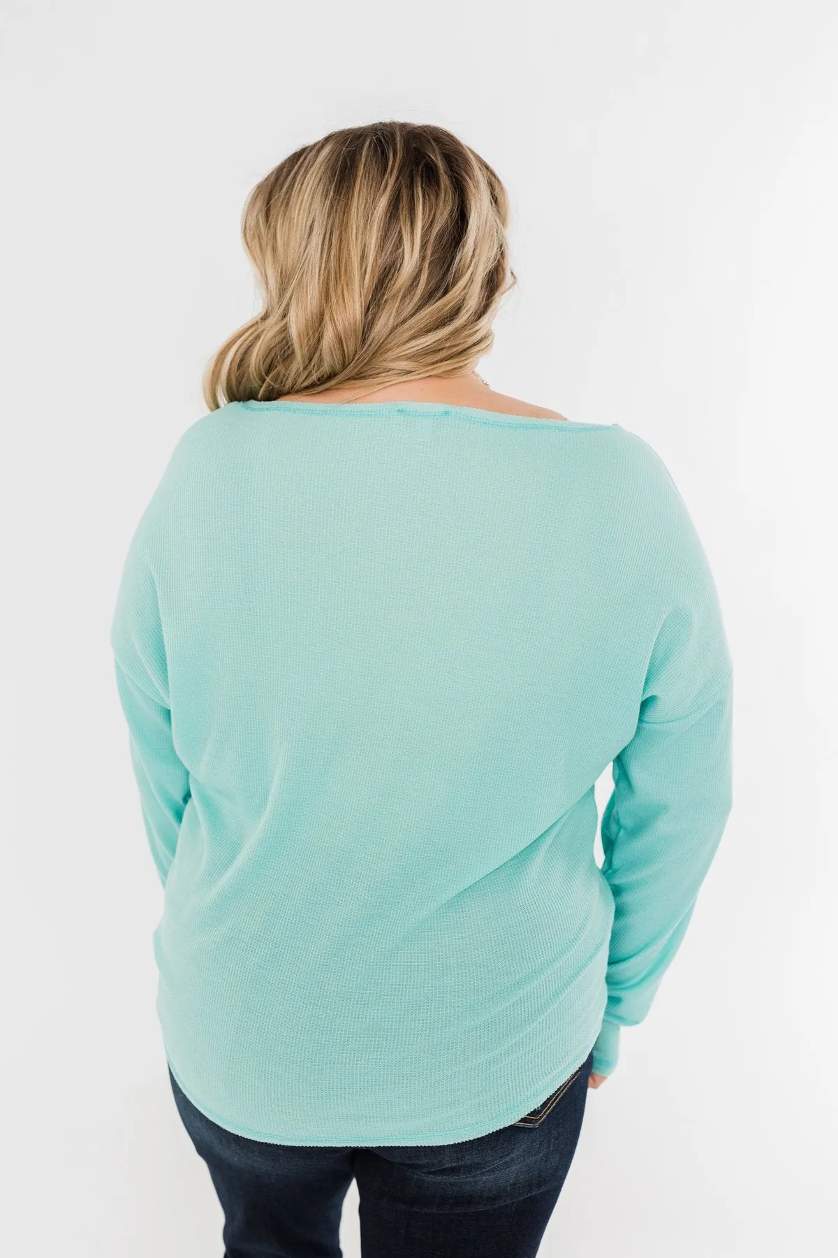 Lightweight Long Sleeve Thermal Top- Mint Blue