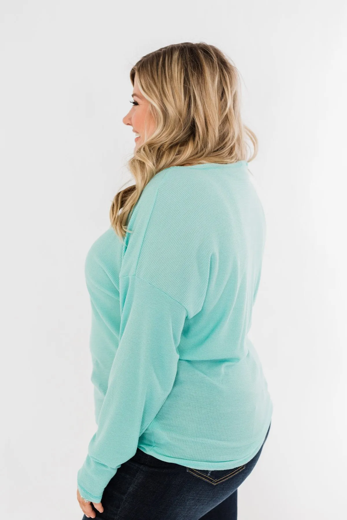 Lightweight Long Sleeve Thermal Top- Mint Blue