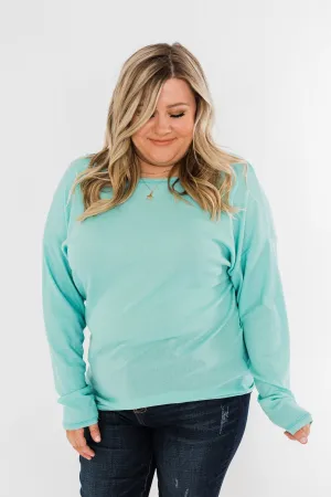 Lightweight Long Sleeve Thermal Top- Mint Blue