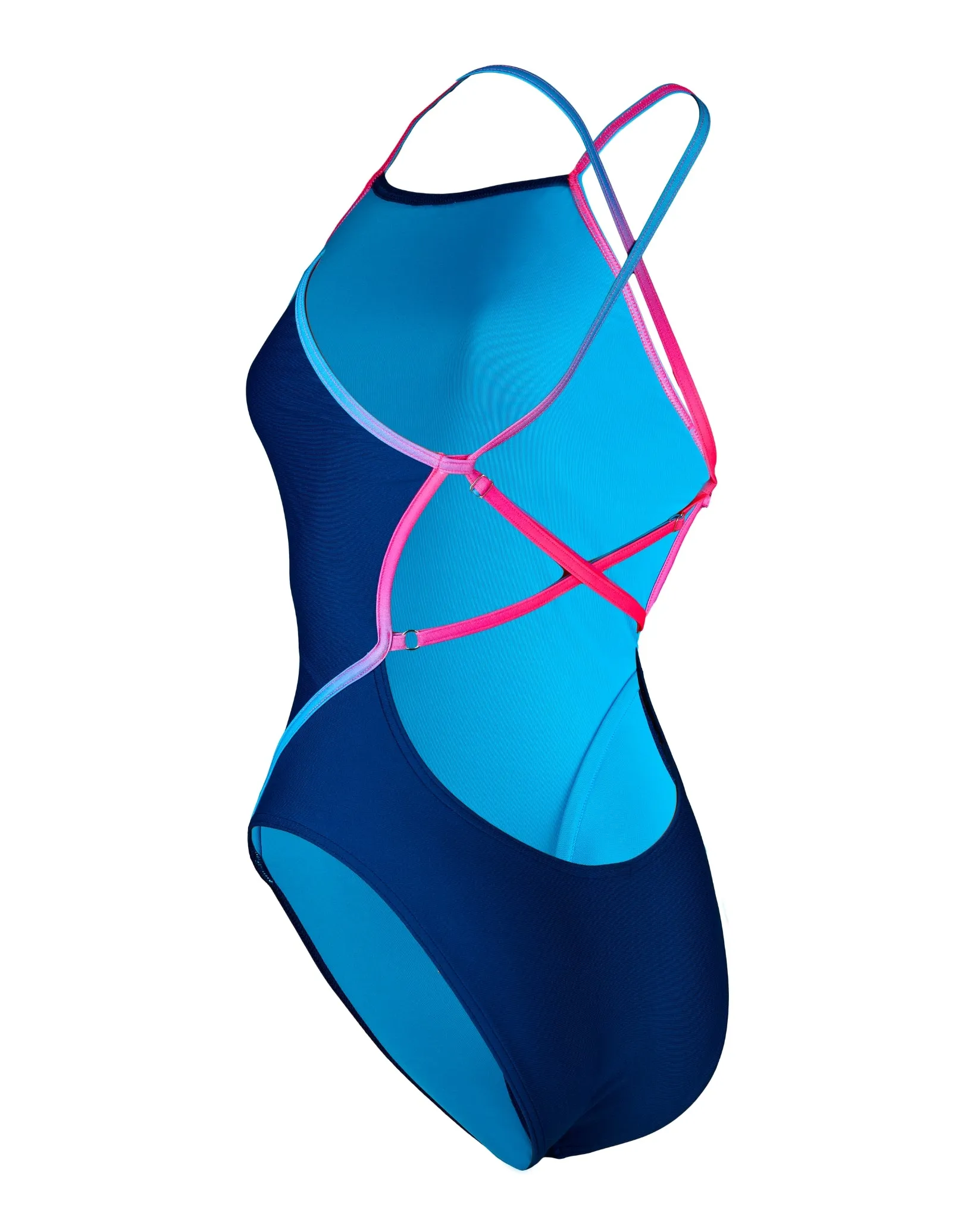 Limited Edition Essential Diamond Back Swimsuit - Navy/Pink