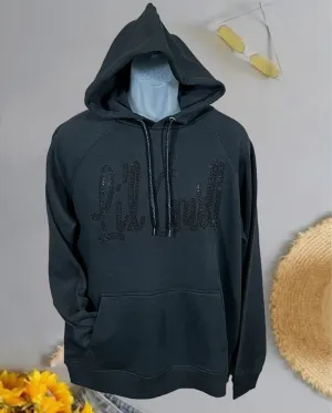 Limited Edition "Li'l Gurl" Black Crystal on Black Hoodie