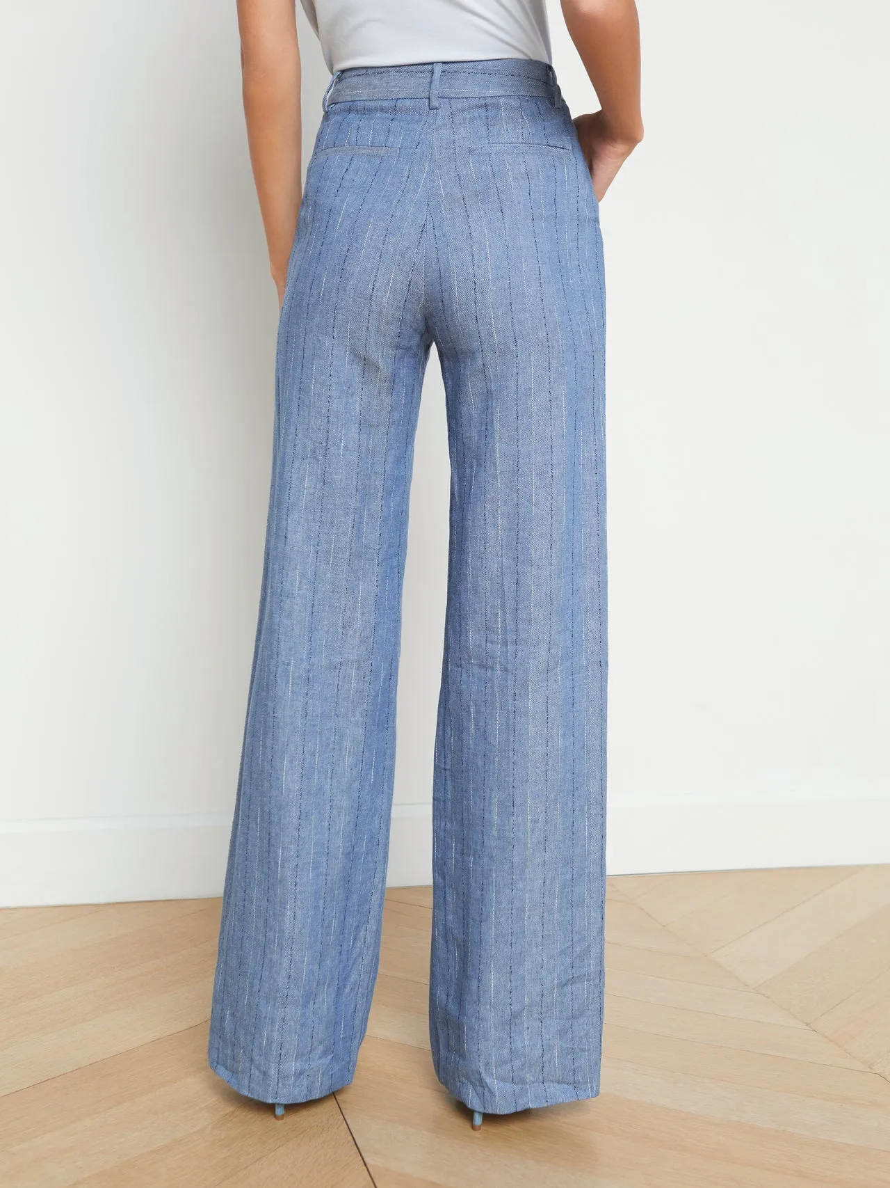 Livvy Linen-Blend Straight Leg Trouser