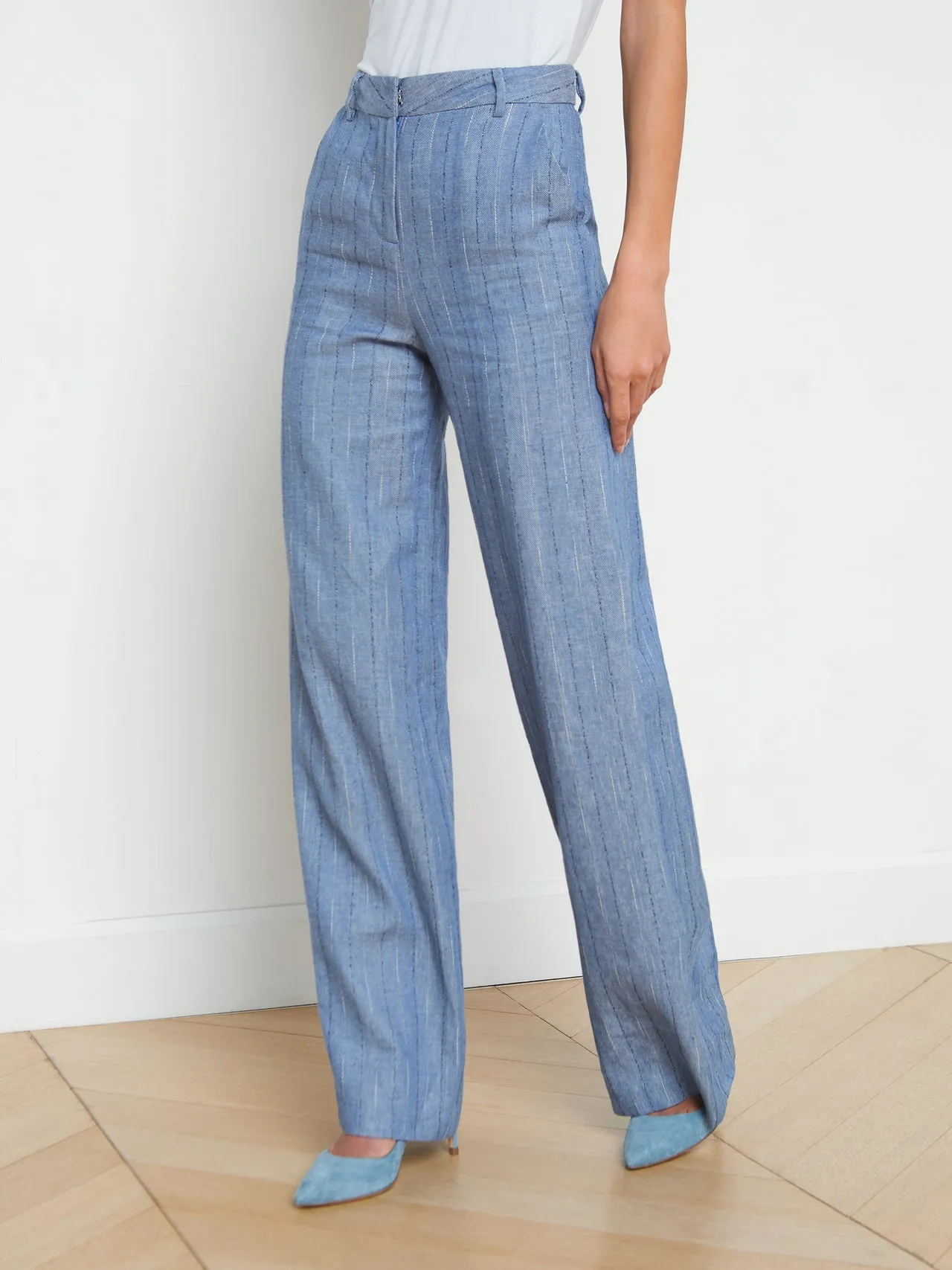 Livvy Linen-Blend Straight Leg Trouser