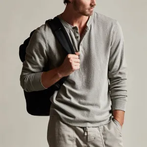 Long Sleeve Thermal Henley - Dapple Pigment