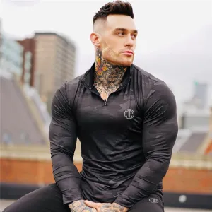 Long-sleeved Camouflage Fitness Spring Self-cultivation T-shirt Leisure Gym Fitness Quick-drying Sports Fashion Tops