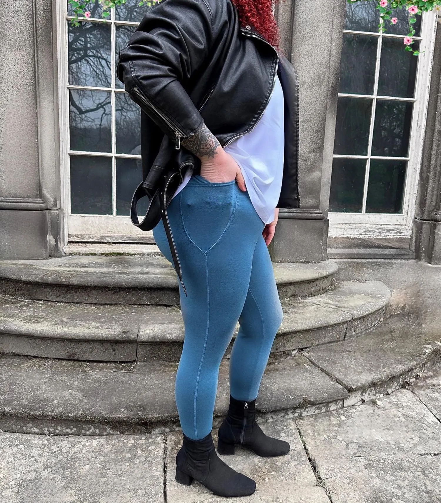 Long Squat Proof Leggings - Denim (V2)