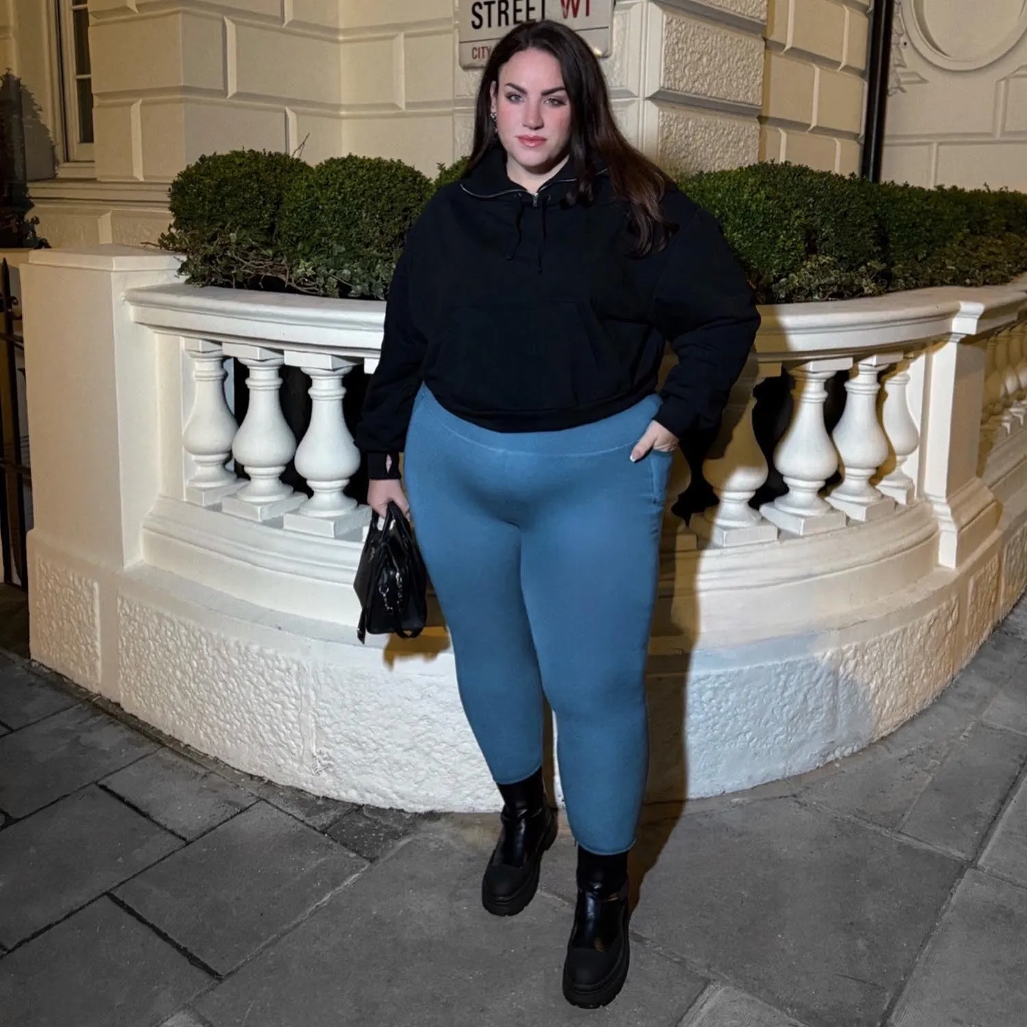Long Squat Proof Leggings - Denim (V2)