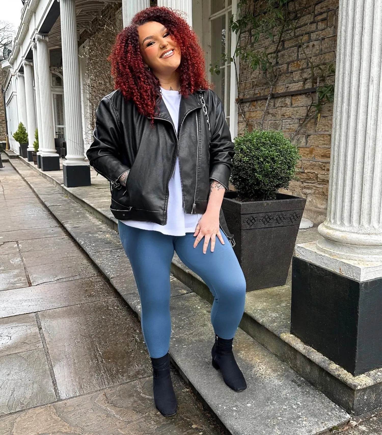 Long Squat Proof Leggings - Denim (V2)