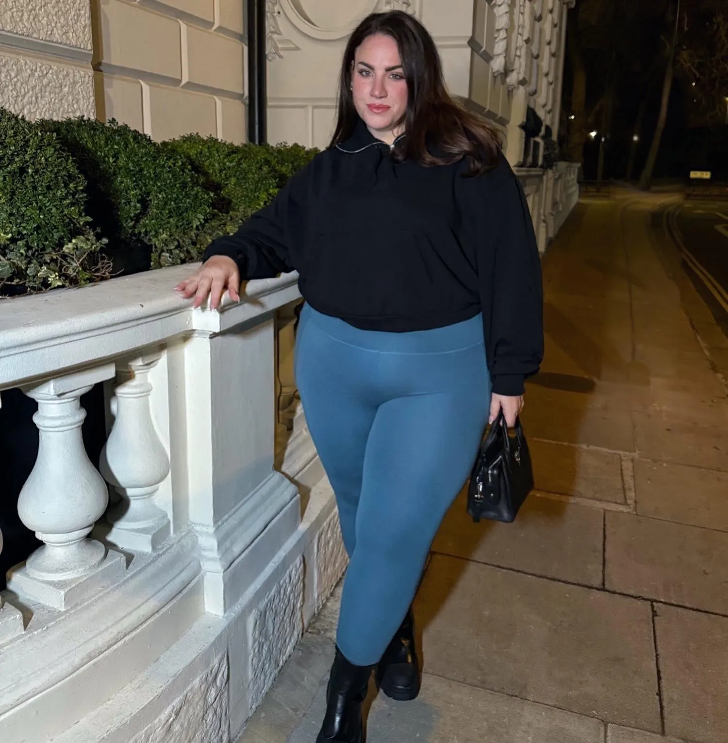 Long Squat Proof Leggings - Denim (V2)