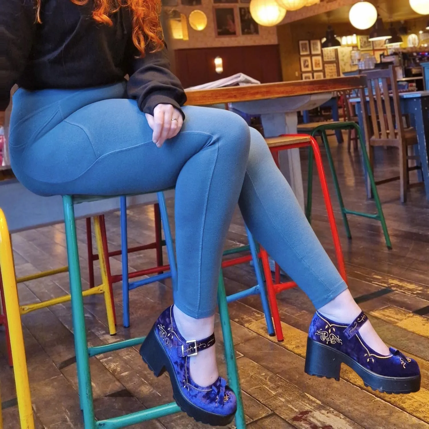 Long Squat Proof Leggings - Denim (V2)