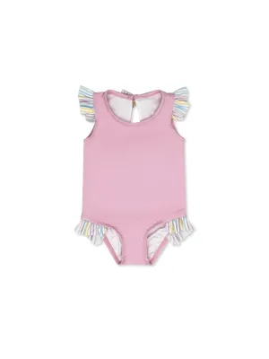 Lottie Swimsuit  - Poolside Pink, Petunia Pinstripe