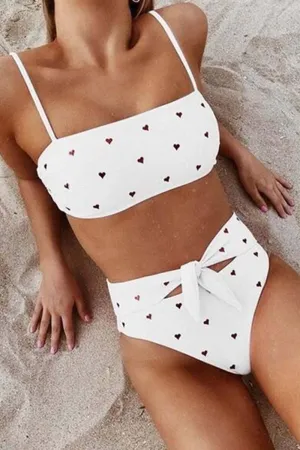 Love Printed Swimsuit Woman