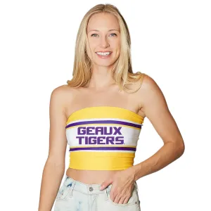 LSU Horizontal Striped Tube Top