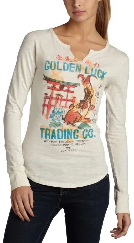 Lucky Brand Golden Luck Thermal Tee, Turtledove, XL