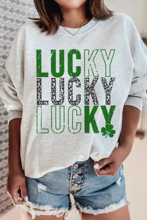 LUCKY ST PATRICKS CLOVER GRAPHIC SWEATSHIRT