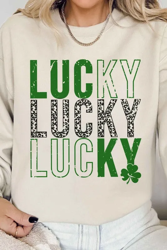 LUCKY ST PATRICKS CLOVER GRAPHIC SWEATSHIRT