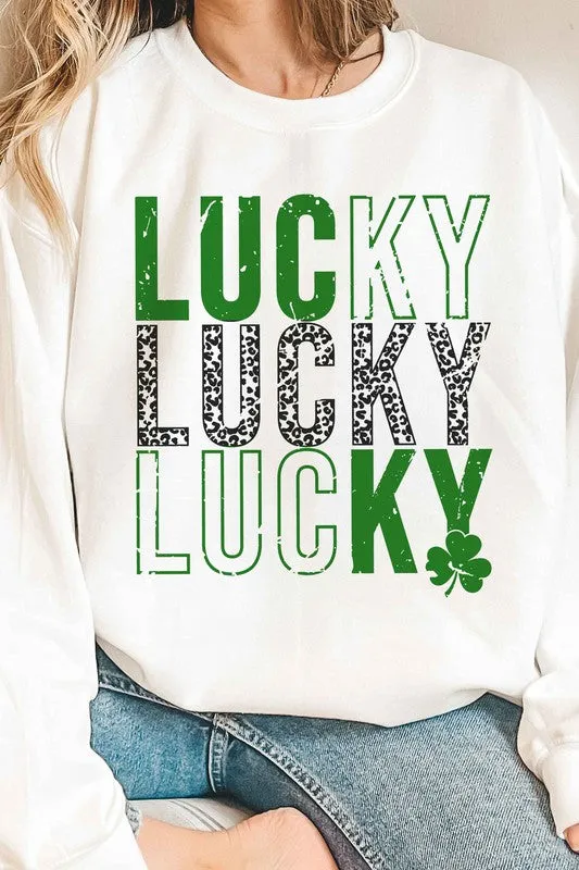 LUCKY ST PATRICKS CLOVER GRAPHIC SWEATSHIRT