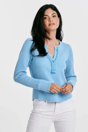 Luna Thermal Placket Top Adriatic Sea