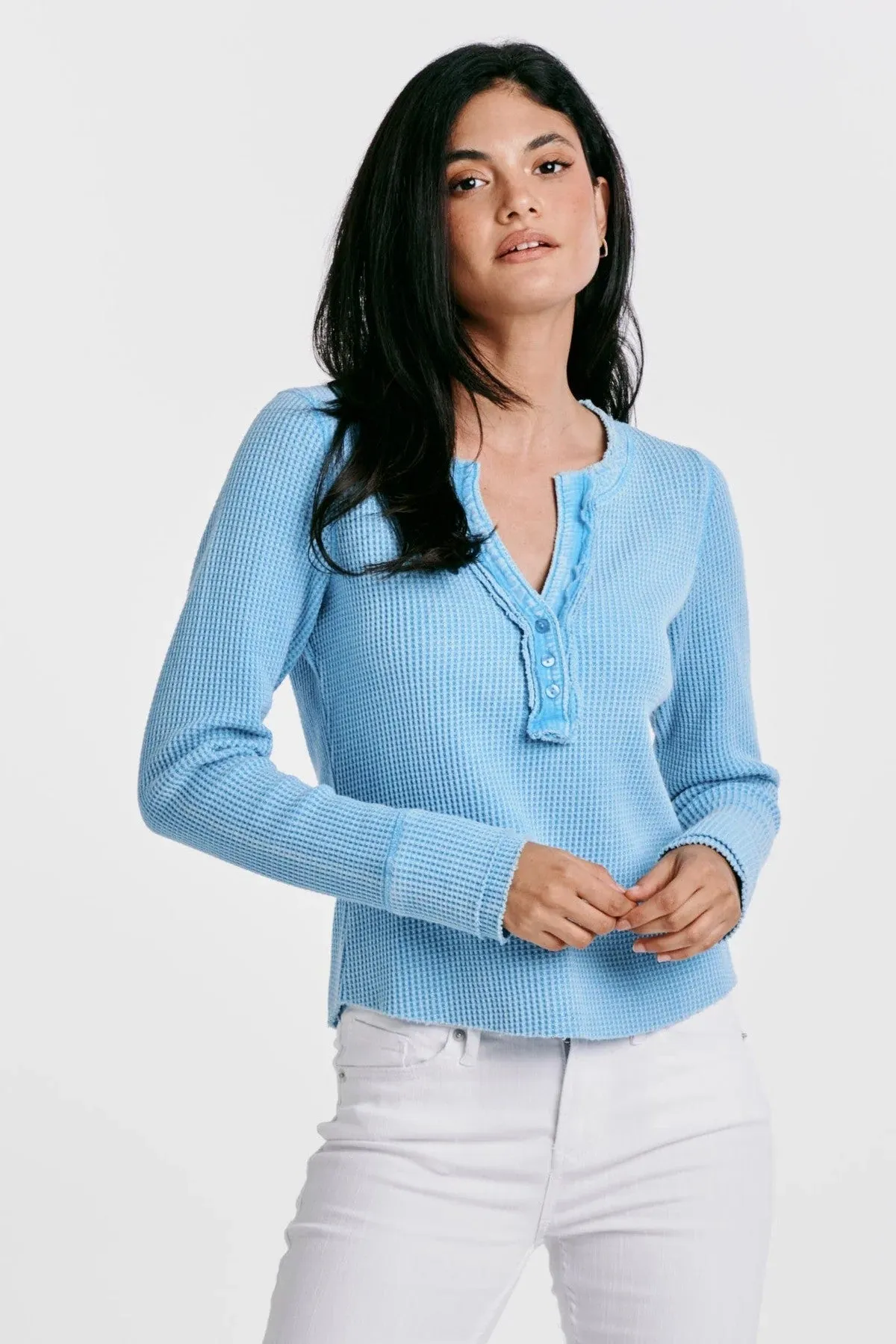 Luna Thermal Placket Top Adriatic Sea