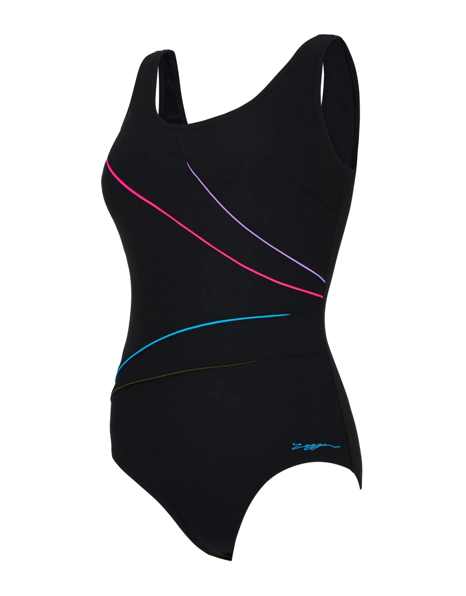 Macmasters Scoopback Swimsuit - Black/Multicolour