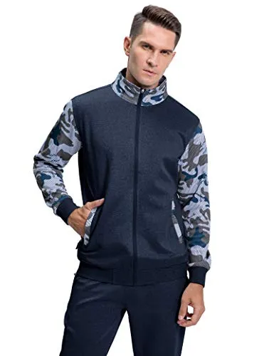 MAGNIVIT Men's 2 Piece Tracksuit Set Athletic Sports Casual Full Zip Active wear Blue