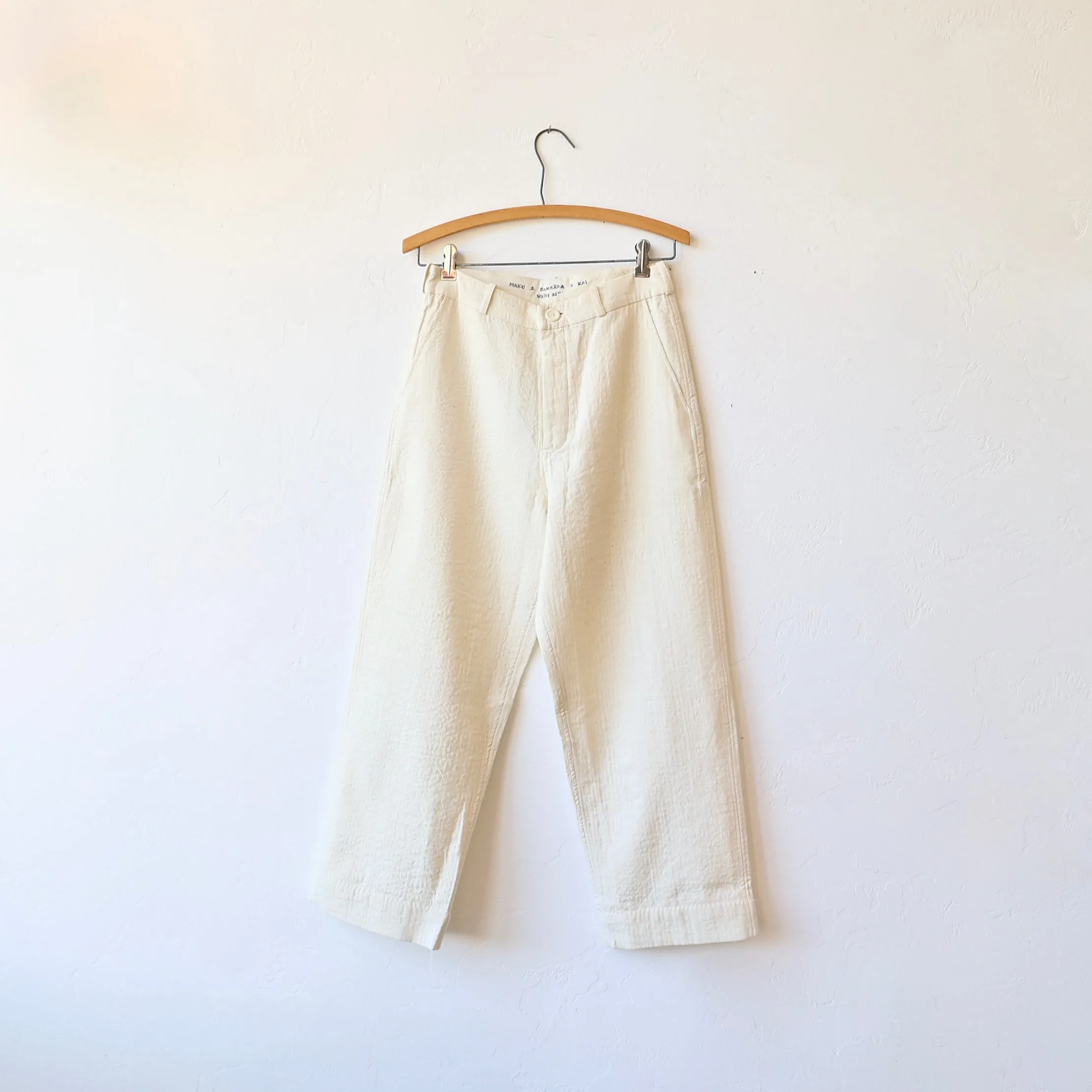 Maku Kai Pants - Quilted Cream Cotton/Wool