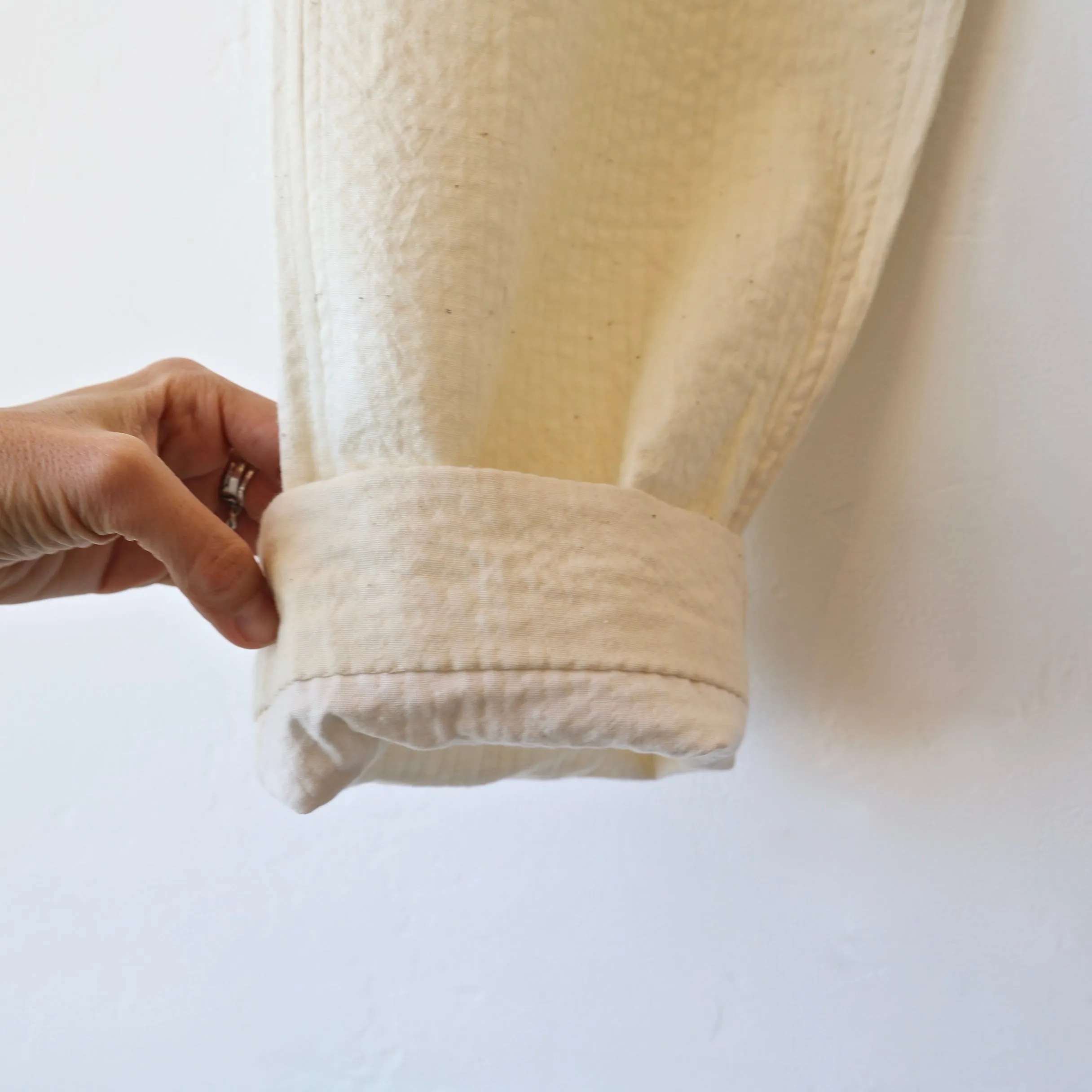 Maku Kai Pants - Quilted Cream Cotton/Wool