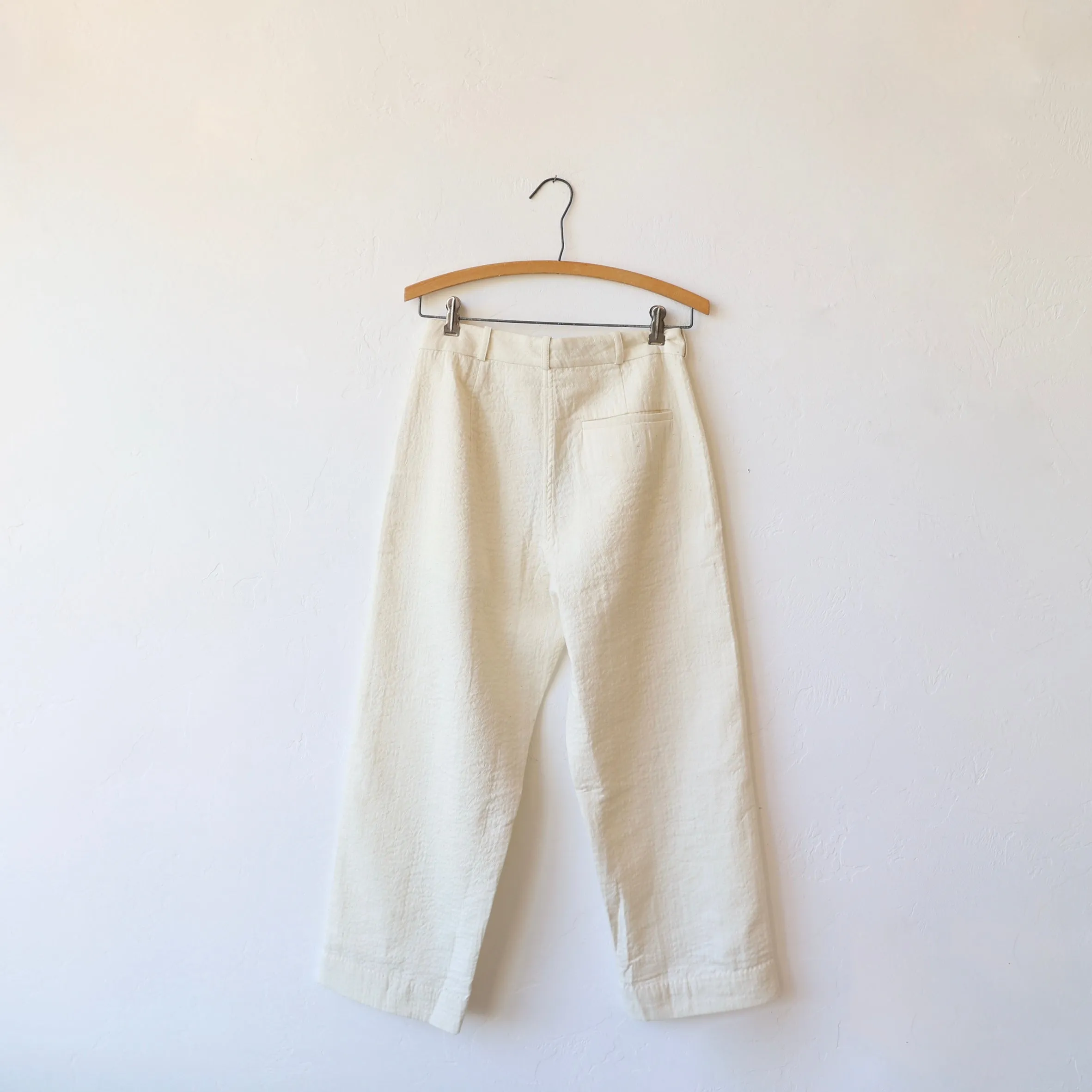 Maku Kai Pants - Quilted Cream Cotton/Wool
