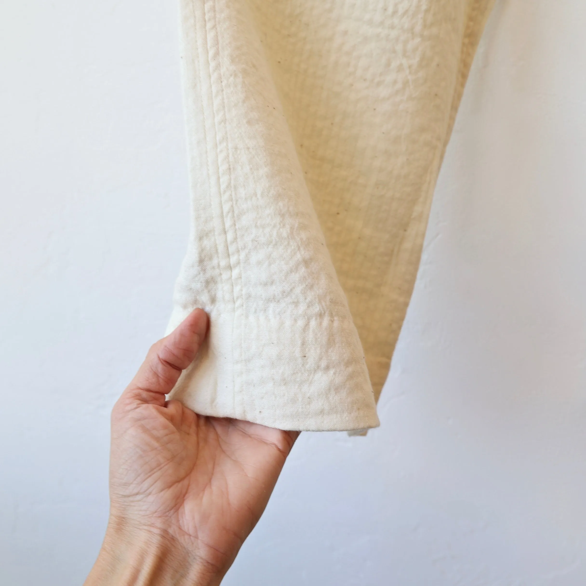 Maku Kai Pants - Quilted Cream Cotton/Wool