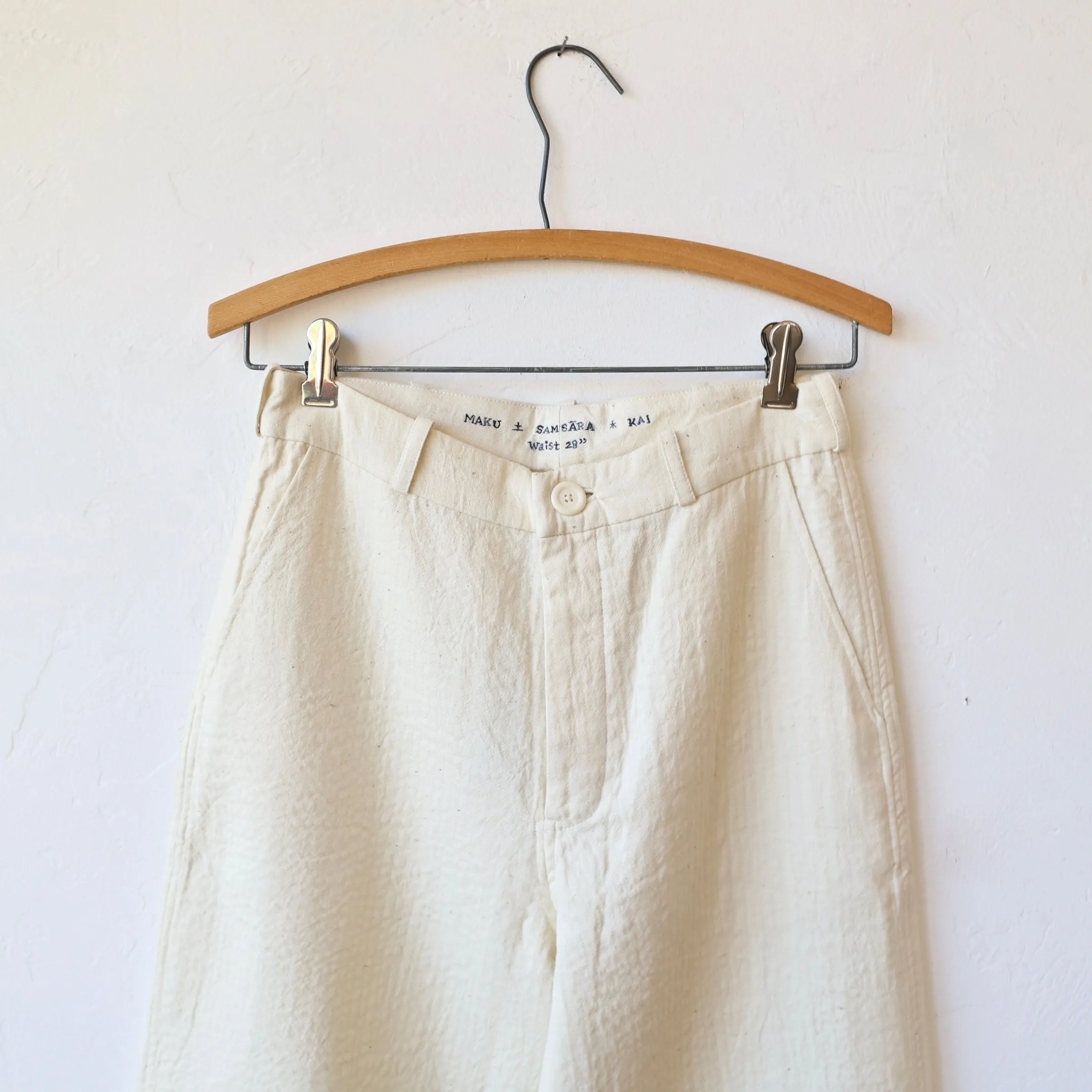 Maku Kai Pants - Quilted Cream Cotton/Wool