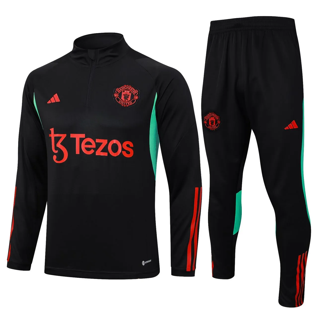 Manchester United Zipper Sweatshirt Kit(Top Pants) Black 2023/24