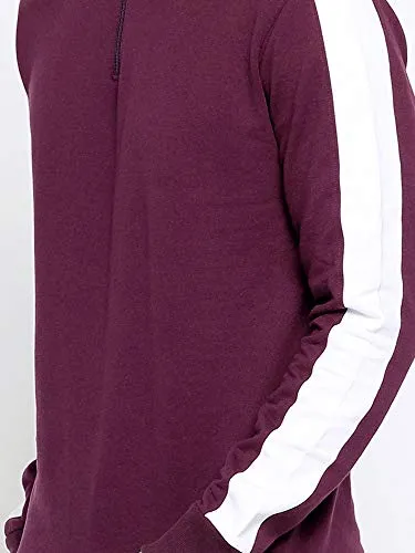 Maniac Striped Men's Maroon Fullsleeve Tracksuit - X-Large