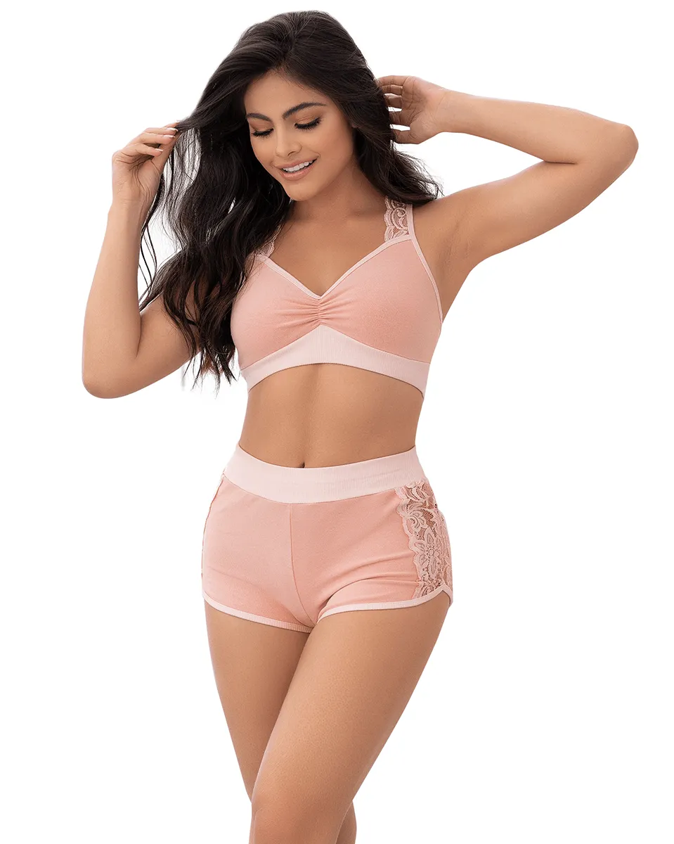 Mapale Two Piece Pajama Set. Top and Shorts 7389
