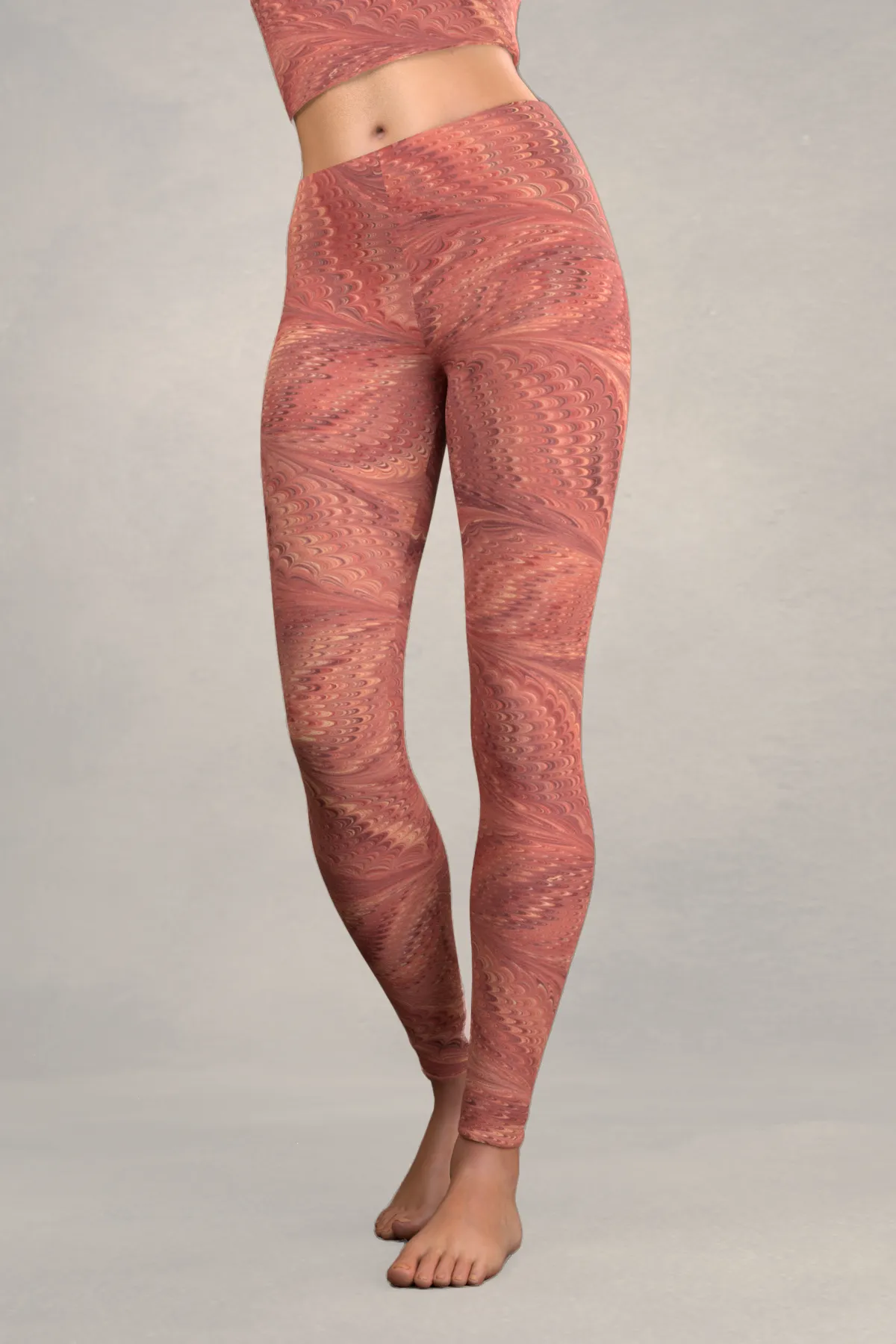 Marbled Butterfly Leggings: Vermilion