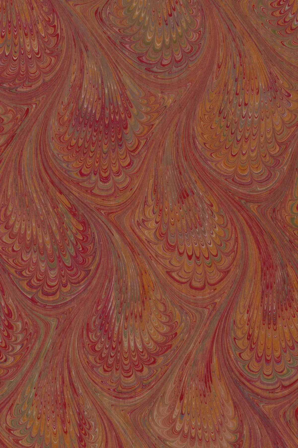 Marbled Peacock Yoga Leggings: Carmine