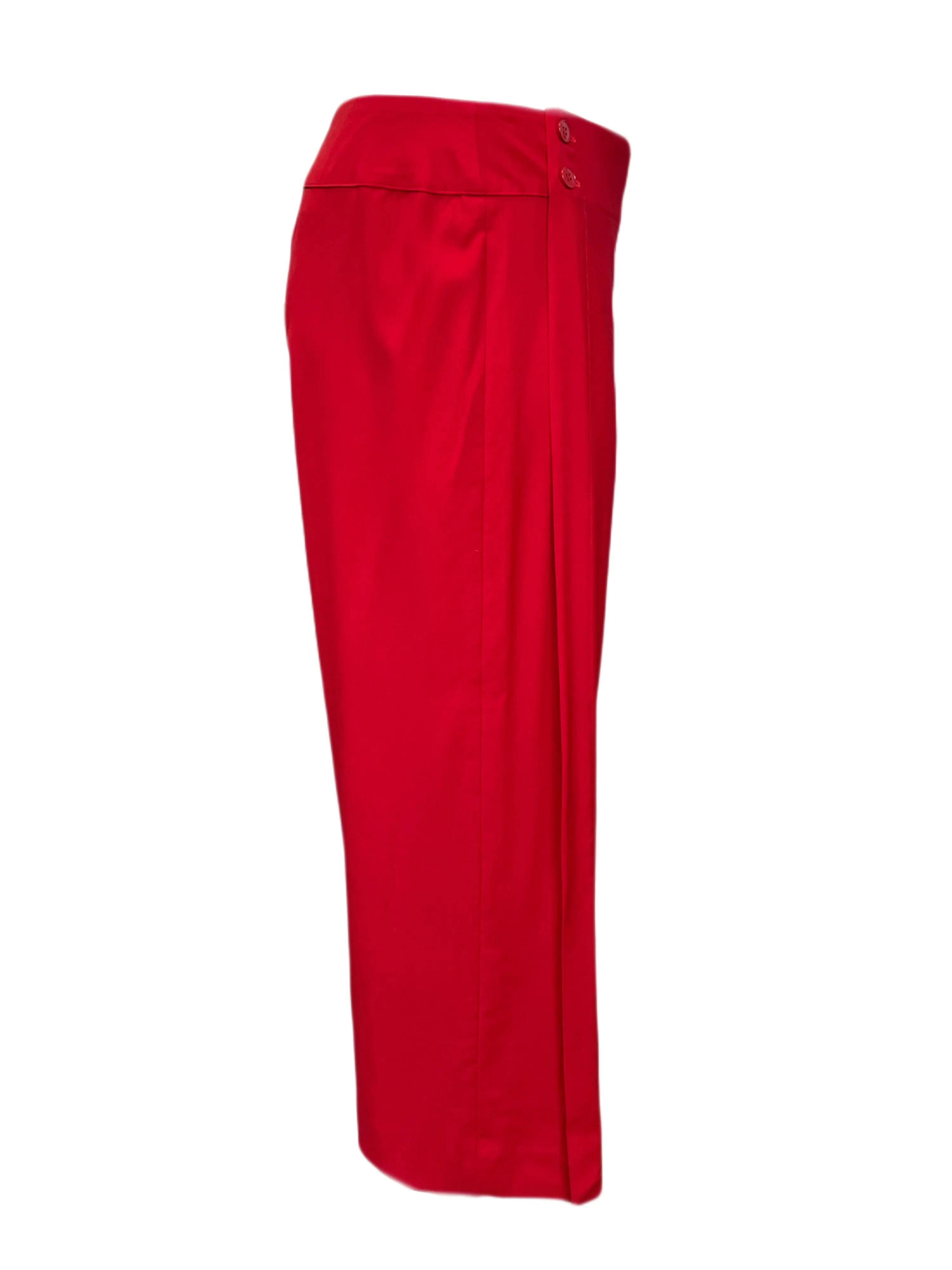 Marina Rinaldi Women's Red Radice Virgin Wool Pants NWT