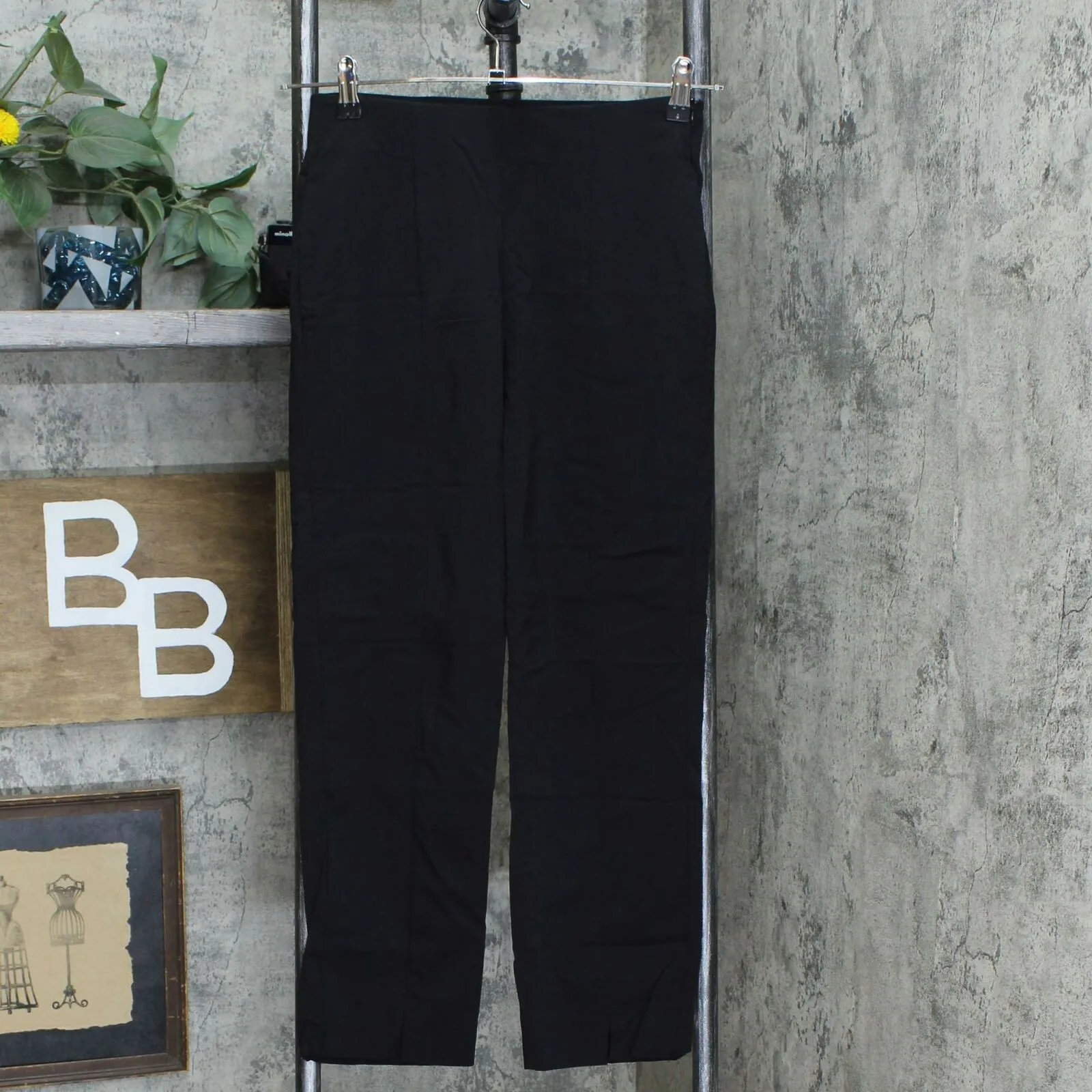 MarlaWynne Women's Bengaline Straight Leg Cropped Pants Black